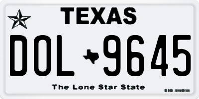 TX license plate DOL9645