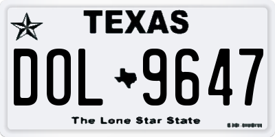 TX license plate DOL9647