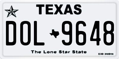 TX license plate DOL9648