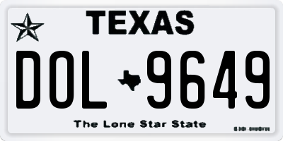 TX license plate DOL9649
