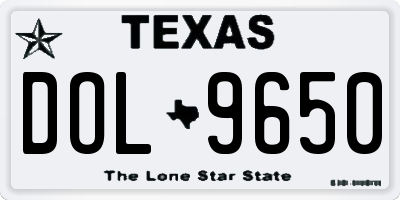 TX license plate DOL9650