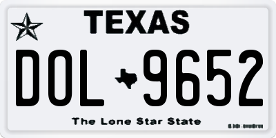 TX license plate DOL9652