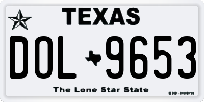 TX license plate DOL9653