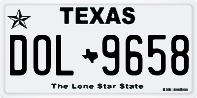 TX license plate DOL9658