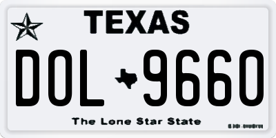 TX license plate DOL9660