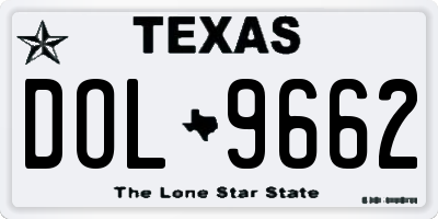 TX license plate DOL9662