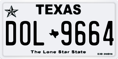 TX license plate DOL9664