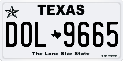 TX license plate DOL9665