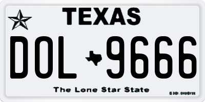 TX license plate DOL9666