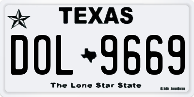 TX license plate DOL9669