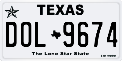 TX license plate DOL9674