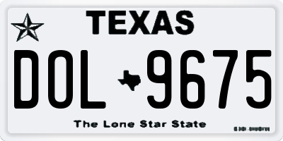 TX license plate DOL9675