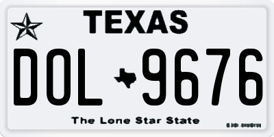 TX license plate DOL9676
