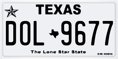 TX license plate DOL9677