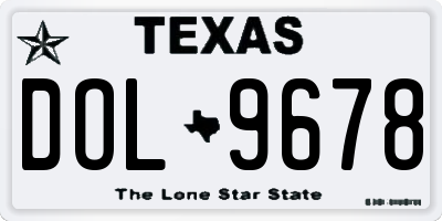 TX license plate DOL9678