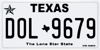 TX license plate DOL9679