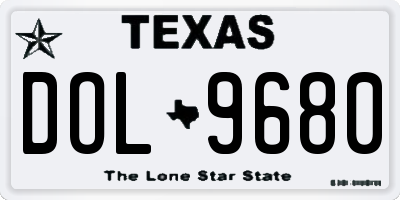 TX license plate DOL9680