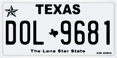 TX license plate DOL9681