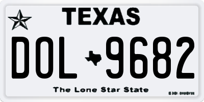 TX license plate DOL9682