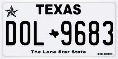 TX license plate DOL9683