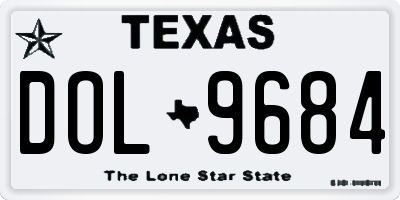 TX license plate DOL9684