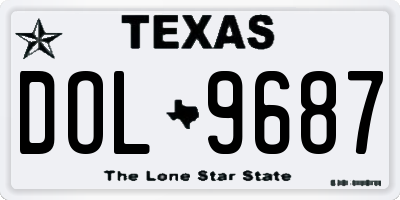 TX license plate DOL9687
