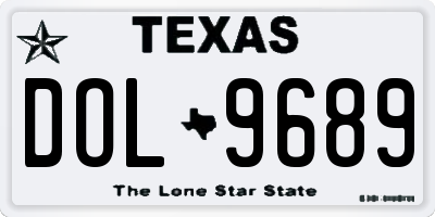 TX license plate DOL9689