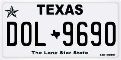 TX license plate DOL9690