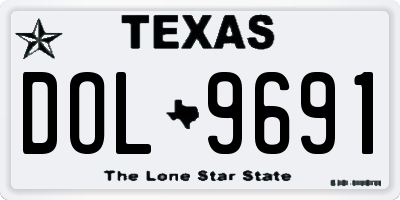 TX license plate DOL9691