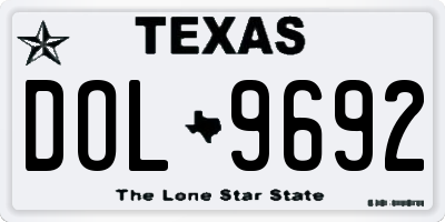 TX license plate DOL9692