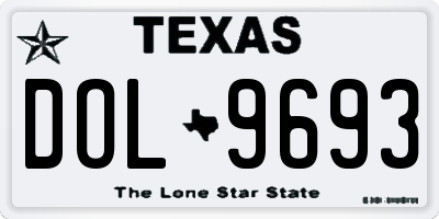 TX license plate DOL9693