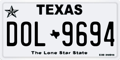 TX license plate DOL9694