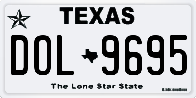TX license plate DOL9695
