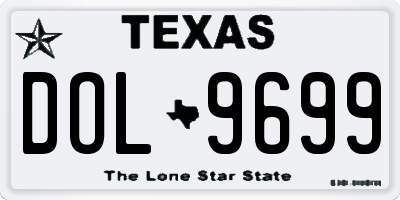 TX license plate DOL9699
