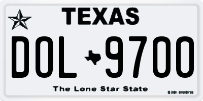 TX license plate DOL9700