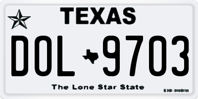 TX license plate DOL9703