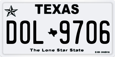 TX license plate DOL9706
