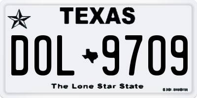 TX license plate DOL9709