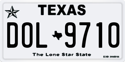 TX license plate DOL9710