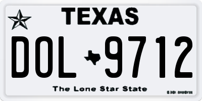 TX license plate DOL9712