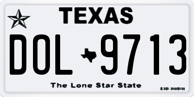 TX license plate DOL9713