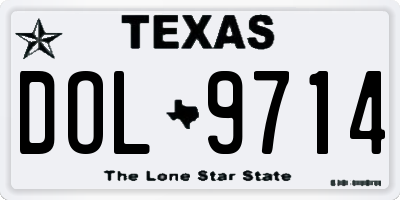 TX license plate DOL9714
