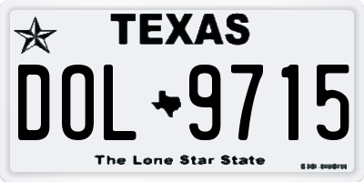 TX license plate DOL9715