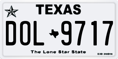 TX license plate DOL9717
