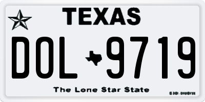 TX license plate DOL9719