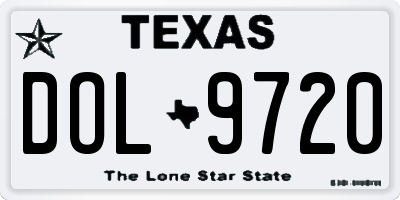 TX license plate DOL9720