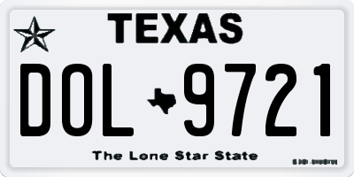 TX license plate DOL9721