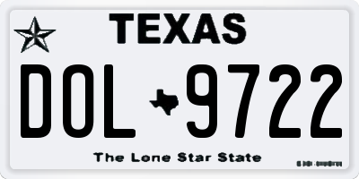 TX license plate DOL9722