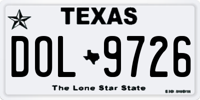 TX license plate DOL9726