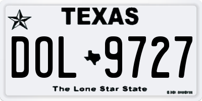 TX license plate DOL9727